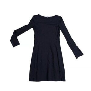 THEORY Designer Black Dress Women's SMALL Black Long Sleeve Knee Length​​​